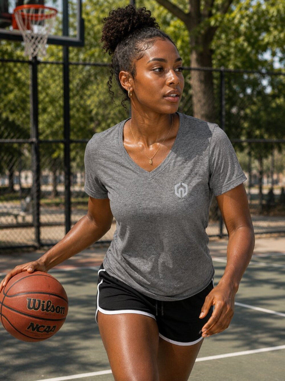 Neleus heather gray athletic performance tee